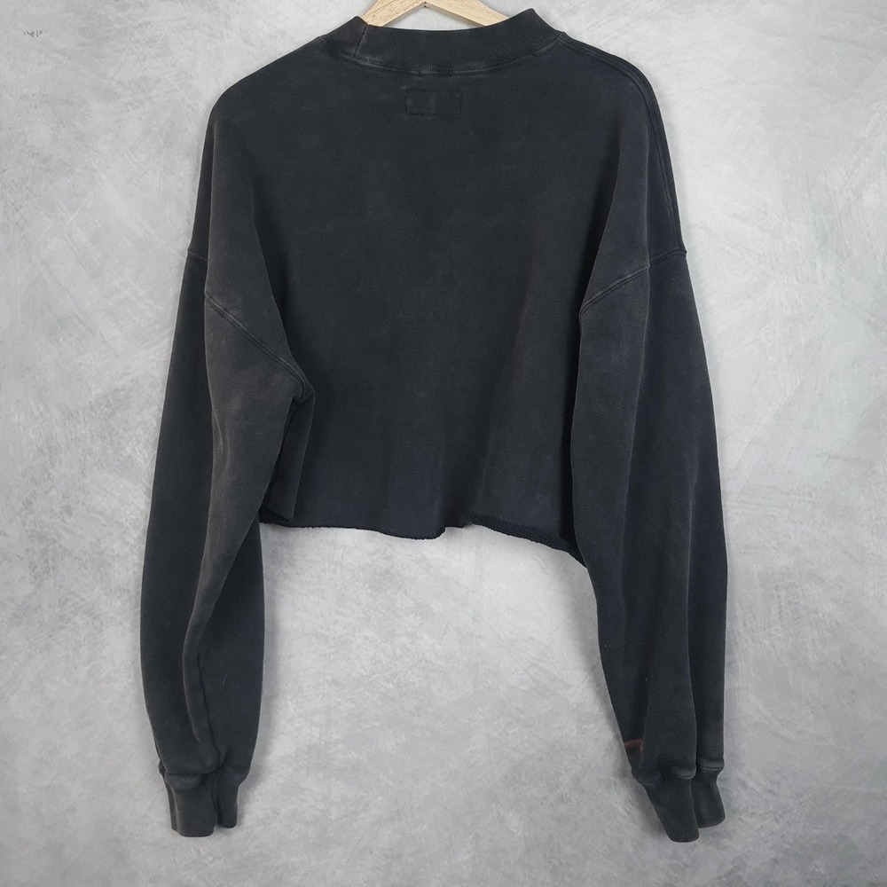 Abercrombie Boston Celtics Sweatshirt Womens Medium Black Cropped Oversized - Picture 13 of 16